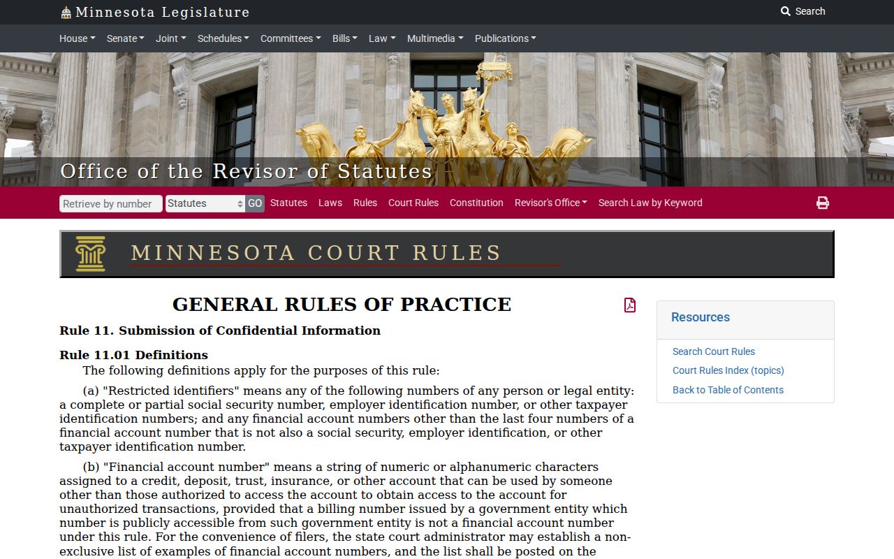 Stearns County case search restricted identifier rule