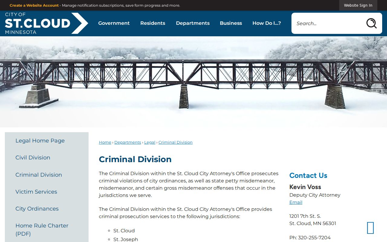 St. Cloud court docket prosecution route from the Criminal Division