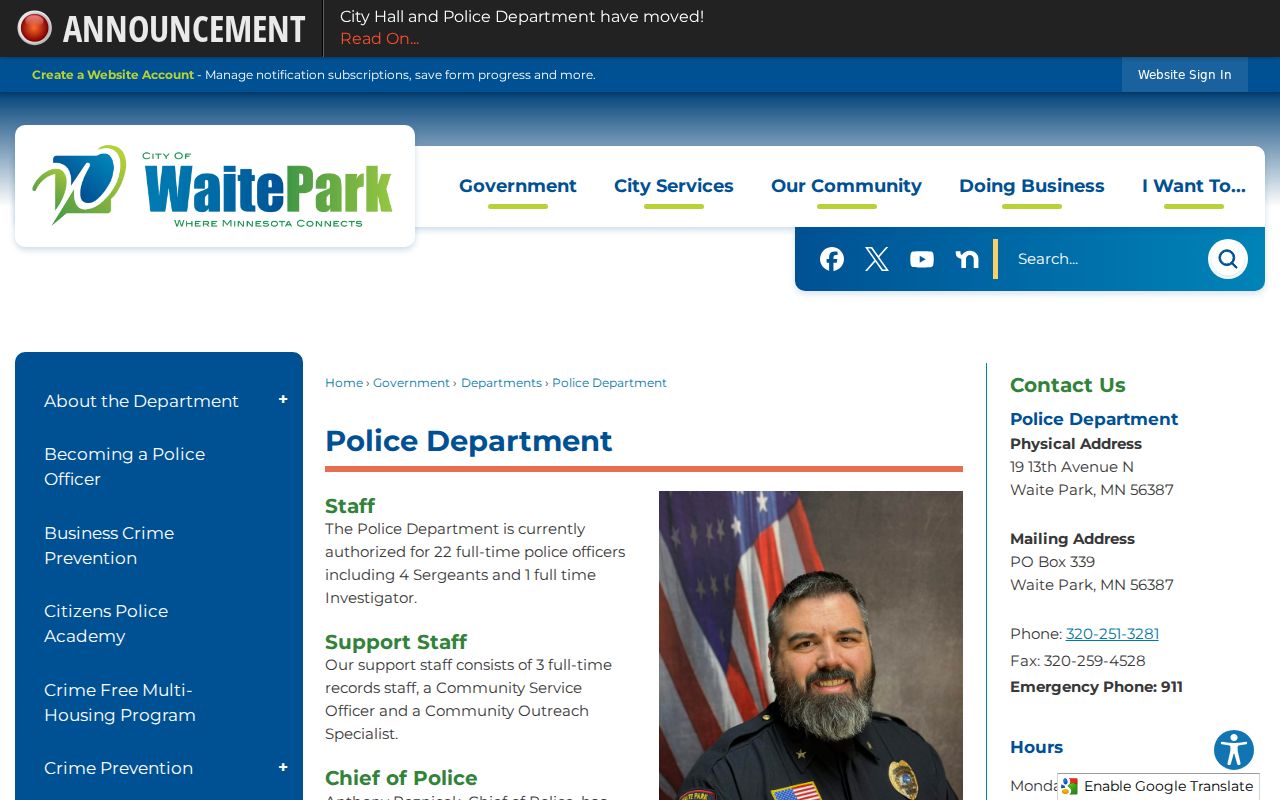 Waite Park court record police and ordinance contact context